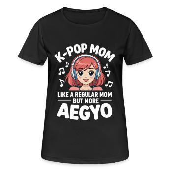 K-Pop Mom Funny Korea Music Aegyo - Women's Breathable T-Shirt - black - Front - AI Model Female 172 light (172cm)