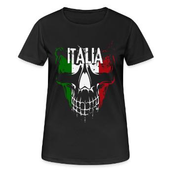 Skull with Italian Flag, Italian patriot - Women's Breathable T-Shirt - black - Front - AI Model Female 172 light (172cm)