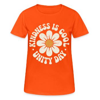 La gentillesse est cool rétro beau message - T-shirt respirant Femme - orange néon - Devant - AI Model Female 172 dark (172cm)