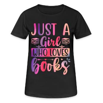 Juste une fille qui aime les livres - T-shirt respirant Femme - noir - Devant - AI Model Female 172 light (172cm)