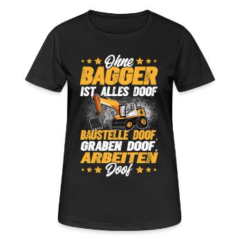 Bagger - Frauen T-Shirt atmungsaktiv - Schwarz - Vorne - AI Model Female 172 light (172cm)