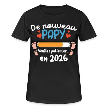 Neuer Opa 2026 Humor Familienanzeige groß - Frauen T-Shirt atmungsaktiv - Schwarz - Vorne - AI Model Female 172 light (172cm)