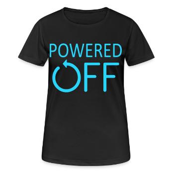 POWERED OFF Switched off and in sleep mode - Women's Breathable T-Shirt - black - Front - AI Model Female 172 light (172cm)