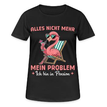 Collègue Pension Farewell - Flamant rose dans un transat - T-shirt respirant Femme - noir - Devant - AI Model Female 172 light (172cm)