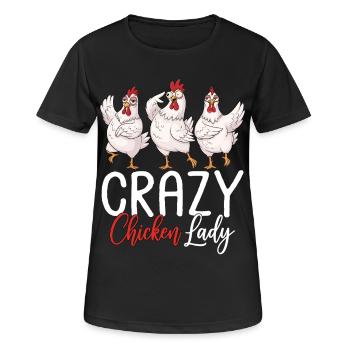 Dame folle de poulet - T-shirt respirant Femme - noir - Devant - AI Model Female 172 light (172cm)