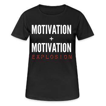 Motivation + Motivation = Explosion - Frauen T-Shirt atmungsaktiv - Schwarz - Vorne - AI Model Female 172 light (172cm)