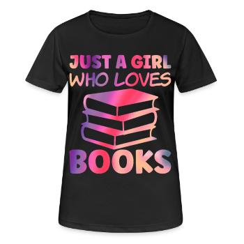 Juste une fille qui aime les livres - T-shirt respirant Femme - noir - Devant - AI Model Female 172 light (172cm)