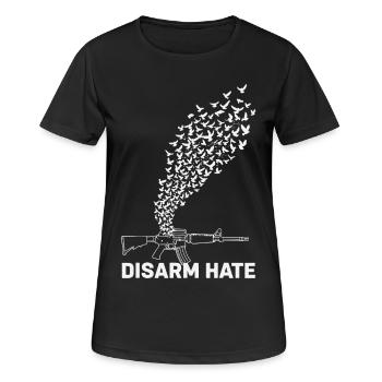 Désarmer Haine Paix Les colombes se lèvent dans la liberté - T-shirt respirant Femme - noir - Devant - AI Model Female 172 light (172cm)