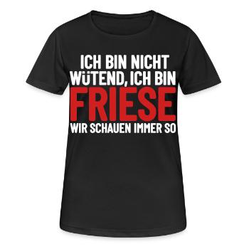 Je ne suis pas en colère, je suis frison - T-shirt respirant Femme - noir - Devant - AI Model Female 172 light (172cm)