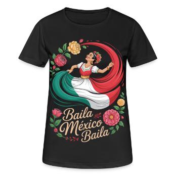 Folklore Tanz Mexiko Mexikanische Frau - Frauen T-Shirt atmungsaktiv - Schwarz - Vorne - AI Model Female 172 light (172cm)