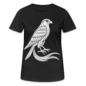 Passionné de fauconnerie Art du faucon pèlerin - T-shirt respirant Femme - noir - Devant - AI Model Female 172 light (172cm)