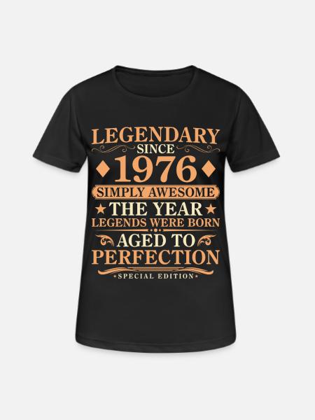 Vintage 1976 Born - Vintage 50th Birthday - Women's Breathable T-Shirt - black