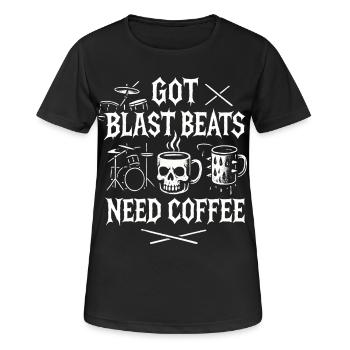 Kaffee Metal Produzent Totenkopf Tasse - Frauen T-Shirt atmungsaktiv - Schwarz - Vorne - AI Model Female 172 light (172cm)