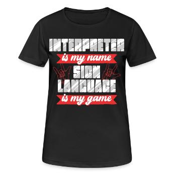 ASL Sign Language Interpreter Sign Language - Women's Breathable T-Shirt - black - Front - AI Model Female 172 light (172cm)