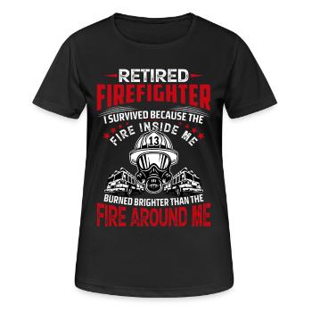 Feuerwehrmann - Frauen T-Shirt atmungsaktiv - Schwarz - Vorne - AI Model Female 172 light (172cm)