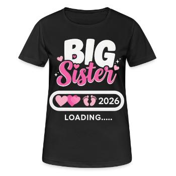 Grande soeur Chargement 2026 | Chemise d’annonce - T-shirt respirant Femme - noir - Devant - AI Model Female 172 light (172cm)