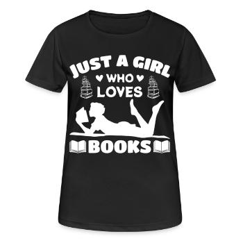 Just a girl who loves books - Women's Breathable T-Shirt - black - Front - AI Model Female 172 light (172cm)