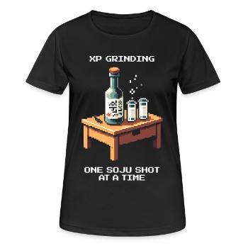 Mouture XP avec Soju | Cuisine et vie nocturne en Corée - T-shirt respirant Femme - noir - Devant - AI Model Female 172 light (172cm)