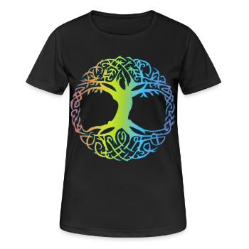 Multicolored Celtic Tree - Women's Breathable T-Shirt - black - Front - AI Model Female 172 light (172cm)