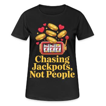 Jagd nach Jackpots Lustiges Casino-Glücksspiel - Frauen T-Shirt atmungsaktiv - Schwarz - Vorne - AI Model Female 172 light (172cm)