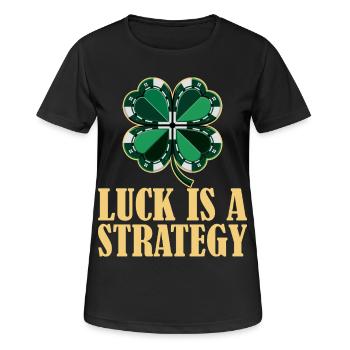 Glück ist eine Strategie im Casino - Frauen T-Shirt atmungsaktiv - Schwarz - Vorne - AI Model Female 172 light (172cm)