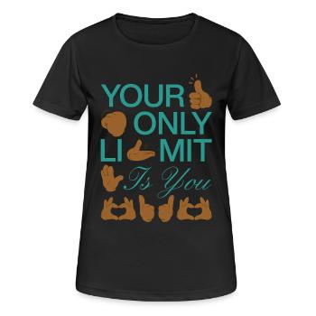 L’acceptation au lieu des préjugés - T-shirt respirant Femme - noir - Devant - AI Model Female 172 light (172cm)