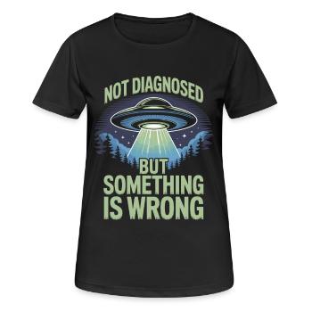 UFO Lichtstrahl über Wald - Frauen T-Shirt atmungsaktiv - Schwarz - Vorne - AI Model Female 172 light (172cm)