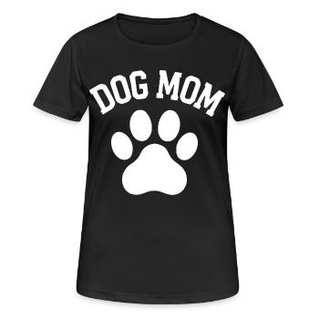 Dog Mom Hundepfote Tierliebhaber Spruch Design - Frauen T-Shirt atmungsaktiv - Schwarz - Vorne - AI Model Female 172 light (172cm)