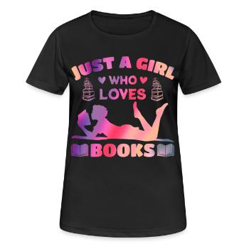 Just a girl who loves books - Women's Breathable T-Shirt - black - Front - AI Model Female 172 light (172cm)