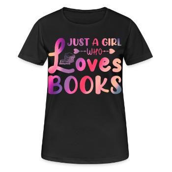 Just a girl who loves books - Women's Breathable T-Shirt - black - Front - AI Model Female 172 light (172cm)