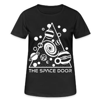 Une porte sur l'espace - T-shirt respirant Femme - noir - Devant - AI Model Female 172 light (172cm)