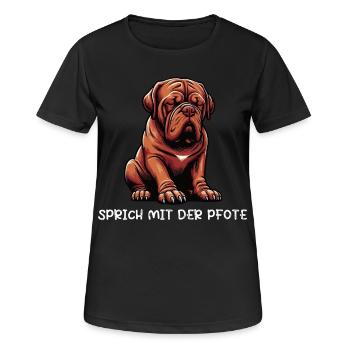 Parler avec la patte Bordeaux mastiff Bordeaux - T-shirt respirant Femme - noir - Devant - AI Model Female 172 light (172cm)