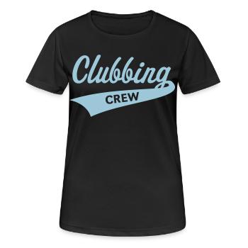 Clubbing Crew (Party / Feiern / Tanzen / Skyblue) - Frauen T-Shirt atmungsaktiv - Schwarz - Vorne - AI Model Female 172 light (172cm)