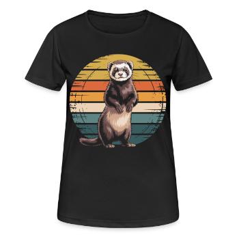 Frettchen - Frauen T-Shirt atmungsaktiv - Schwarz - Vorne - AI Model Female 172 light (172cm)