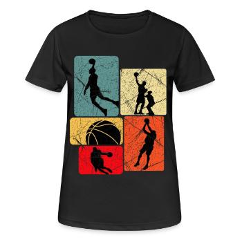Basketball Basketballer - Frauen T-Shirt atmungsaktiv - Schwarz - Vorne - AI Model Female 172 light (172cm)