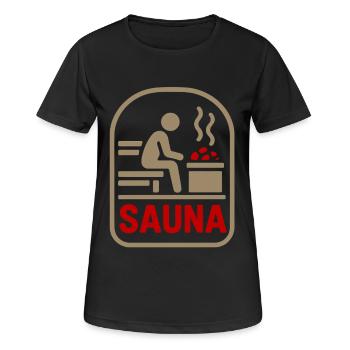 Sauna symbol: warmth, peace and stone - Women's Breathable T-Shirt - black - Front - AI Model Female 172 light (172cm)