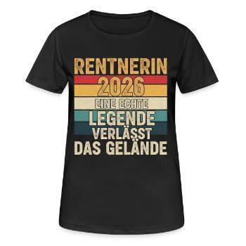Pensioner 2026: Real legend leaves the site - Women's Breathable T-Shirt - black - Front - AI Model Female 172 light (172cm)