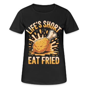 Poulet frit Foodie : la vie est courte manger frit - T-shirt respirant Femme - noir - Devant - AI Model Female 172 light (172cm)