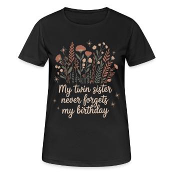 Twins Twin Sister Birthday - Women's Breathable T-Shirt - black - Front - AI Model Female 172 light (172cm)