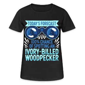 Elfenbein Specht Vogelbeobachter - Frauen T-Shirt atmungsaktiv - Schwarz - Vorne - AI Model Female 172 light (172cm)