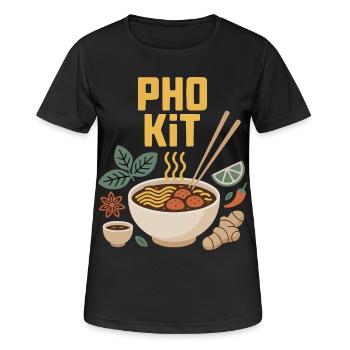 Pho Kit Mix - Frauen T-Shirt atmungsaktiv - Schwarz - Vorne - AI Model Female 172 light (172cm)