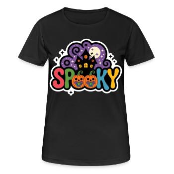 Spukhaus Halloween - Frauen T-Shirt atmungsaktiv - Schwarz - Vorne - AI Model Female 172 light (172cm)