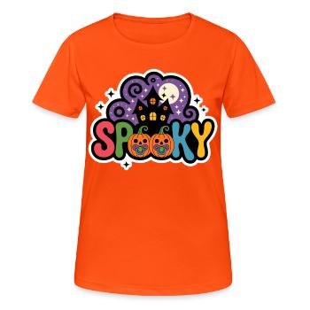 Haunted House Halloween - Women's Breathable T-Shirt - neon orange - Front - AI Model Female 172 dark (172cm)