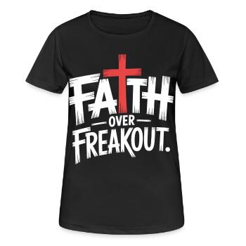 La foi sur la panique La foi en Jésus - T-shirt respirant Femme - noir - Devant - AI Model Female 172 light (172cm)