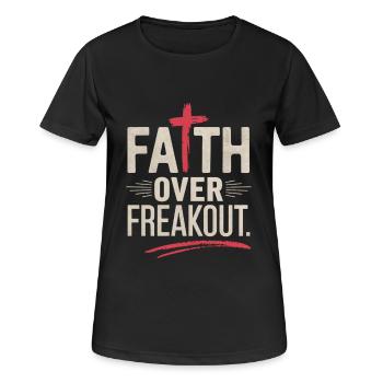 La foi sur la panique La foi en Jésus - T-shirt respirant Femme - noir - Devant - AI Model Female 172 light (172cm)