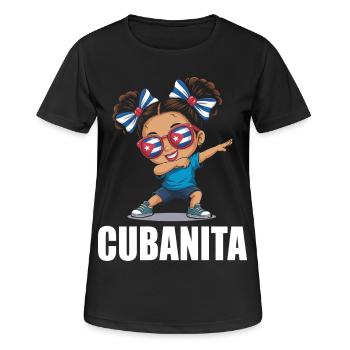 Cuba Flag Cute Cubanita Girls Women - Women's Breathable T-Shirt - black - Front - AI Model Female 172 light (172cm)
