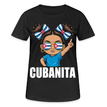 Cuba Flag Cute Cubanita Girls Women - Women's Breathable T-Shirt - black - Front - AI Model Female 172 light (172cm)