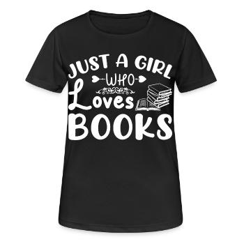 Just a girl who loves books - Women's Breathable T-Shirt - black - Front - AI Model Female 172 light (172cm)