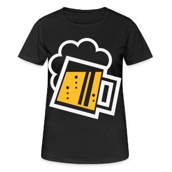 Bayrischer Bierkrug (Bier / Maßkrug / R /// 2C) - Frauen T-Shirt atmungsaktiv - Schwarz - Vorne - AI Model Female 172 light (172cm)