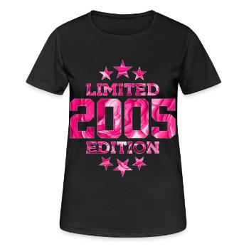 ÉDITION LIMITÉE 21E ANNIVERSAIRE 2005 - T-shirt respirant Femme - noir - Devant - AI Model Female 172 light (172cm)